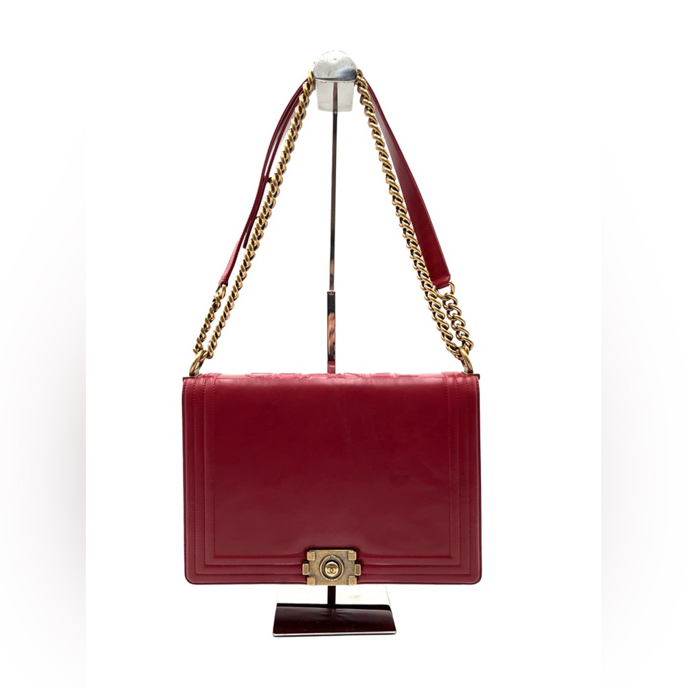 đź’ĄSOLDđź’ĄChanel XL Reverso Burgundy Boy Bag - Picture 11 of 11